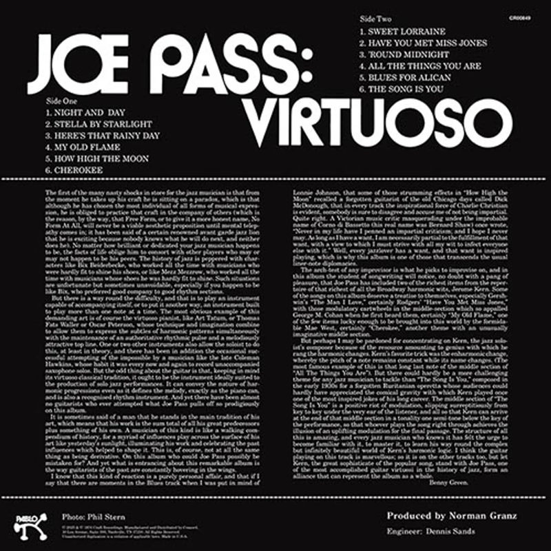 Joe Pass - Virtuoso (Original Jazz Classics Series) (LP Vinyl)