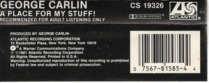 George Carlin - A Place For My Stuff (Cassette) (VG+, VG+)