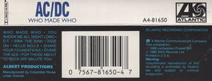AC/DC - Who Made Who (Cassette) (VG+, VG+)