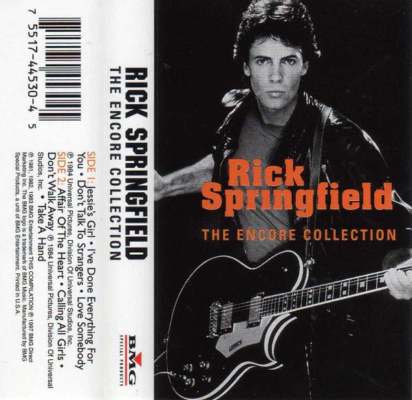 Rick Springfield - The Encore Collection (Cassette) (NM or M-, VG+)