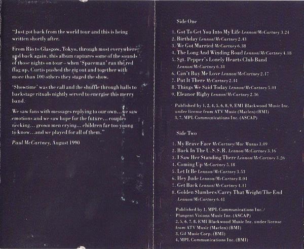 Paul McCartney - Tripping The Live Fantastic - Highlights! (Cassette) (VG+, VG+)
