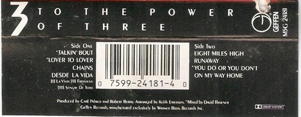 3  - … To The Power Of Three (Cassette) (VG+, VG+)