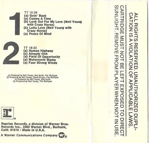 Neil Young - Comes A Time (Cassette) (NM or M-, VG+)