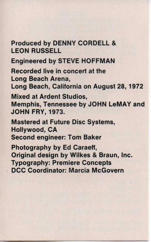 Leon Russell - Leon Live (Cassette) (NM or M-, VG+)