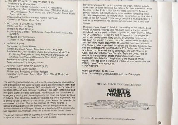Various - White Nights: Original Motion Picture Soundtrack (Cassette) (VG+, VG+)