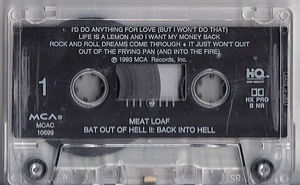 Meat Loaf - Bat Out Of Hell II: Back Into Hell (Cassette) (VG+, VG+)