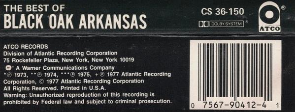 Black Oak Arkansas - The Best Of Black Oak Arkansas (Cassette) (VG+, VG+)