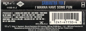 Samantha Fox - I Wanna Have Some Fun (Cassette) (VG+, VG+)