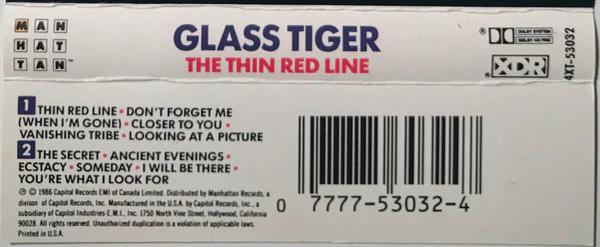 Glass Tiger - The Thin Red Line (Cassette) (VG+, VG+)
