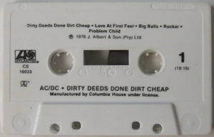 AC/DC - Dirty Deeds Done Dirt Cheap (Cassette) (VG+, VG+)