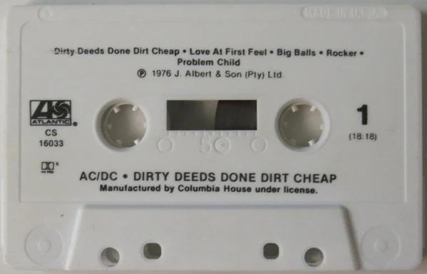 AC/DC - Dirty Deeds Done Dirt Cheap (Cassette) (VG+, VG+)