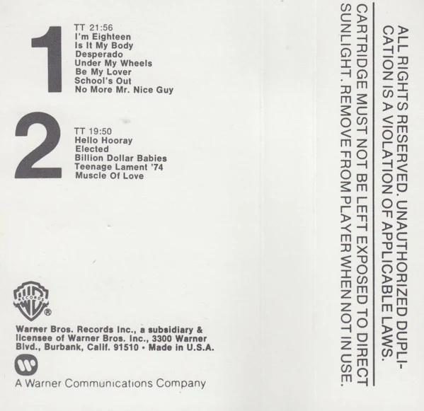 Alice Cooper - Greatest Hits (Cassette) (NM or M-, VG+)