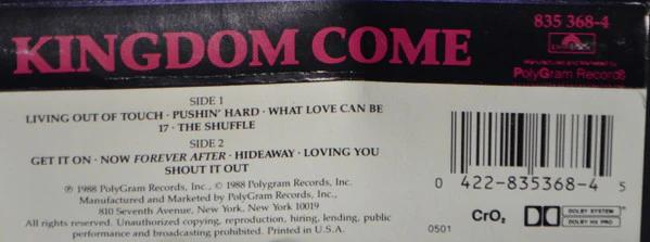Kingdom Come  - Kingdom Come (Cassette) (VG+, VG+)