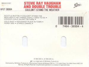 Stevie Ray Vaughan & Double Trouble - Couldn't Stand The Weather (Cassette) (NM or M-, NM or M-)