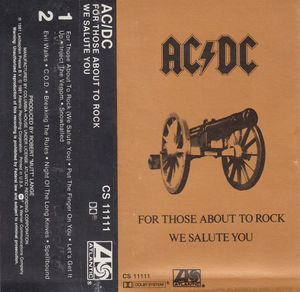 AC/DC - For Those About To Rock (We Salute You) (Cassette) (VG+, VG+)