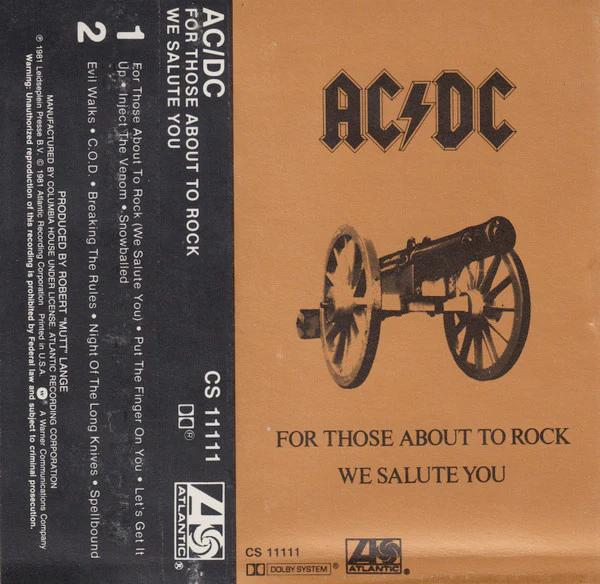 AC/DC - For Those About To Rock (We Salute You) (Cassette) (VG+, VG+)