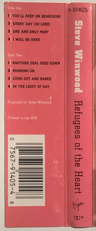 Steve Winwood - Refugees Of The Heart (Cassette) (NM or M-, VG+)