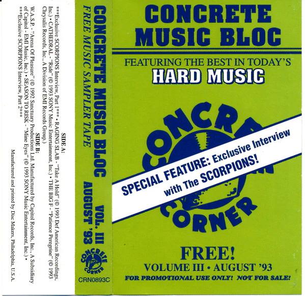 Various - Concrete Music Bloc Volume III August '93 (Cassette) (VG+, VG+)