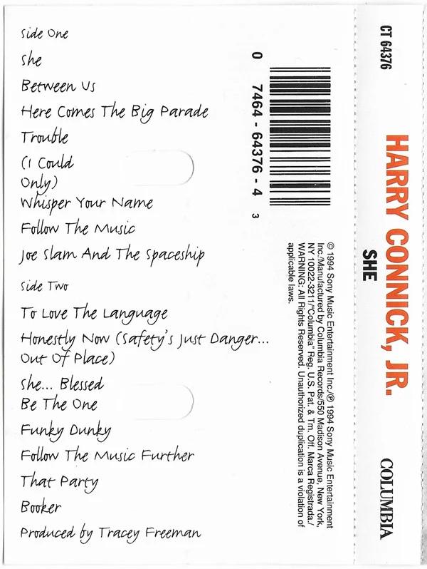 Harry Connick, Jr. - She (Cassette) (VG+, VG+)