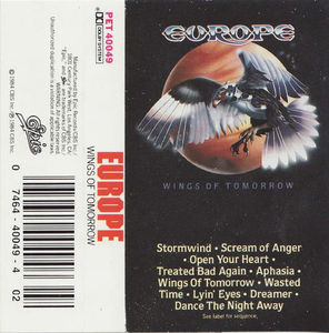 Europe  - Wings Of Tomorrow (Cassette) (VG+, VG+)