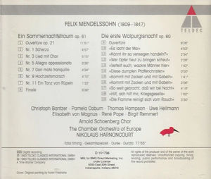 Felix Mendelssohn-Bartholdy, The Chamber Orchestra Of Europe, Nikolaus Harnoncourt - Ein Sommernachtstraum | Die Erste Walpurgisnacht (CD) (VG+, VG+)
