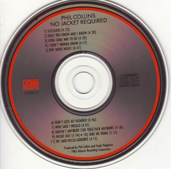 Phil Collins - No Jacket Required (CD) (NM or M-, VG+)