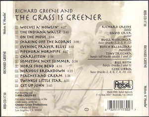 Richard Greene & The Grass Is Greener - Wolves A' Howlin' (CD) (VG+, VG+)