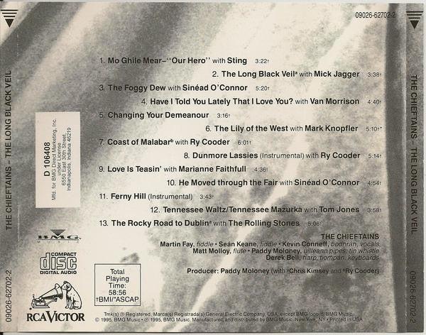 The Chieftains - The Long Black Veil (CD) (VG+, VG+)
