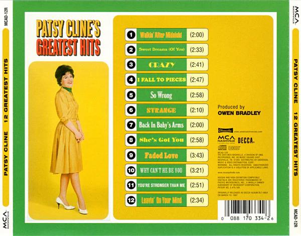 Patsy Cline - Greatest Hits (CD) (NM or M-, VG+)