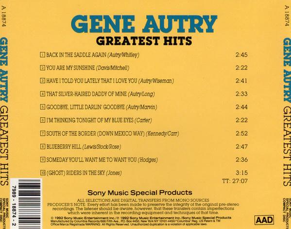 Gene Autry - Greatest Hits (CD) (VG+, VG+)