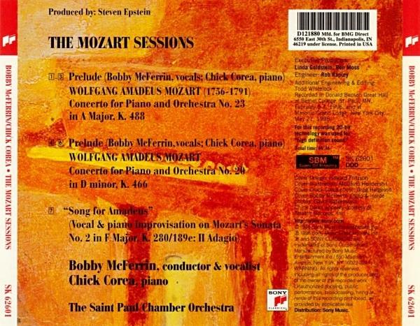 Bobby McFerrin, Chick Corea, The Saint Paul Chamber Orchestra - The Mozart Sessions (CD) (NM or M-, VG+)