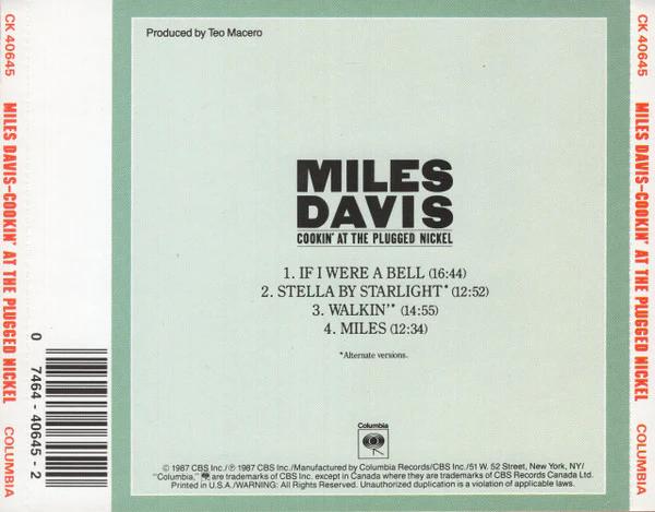 Miles Davis - Cookin' At The Plugged Nickel (CD) (VG, VG)