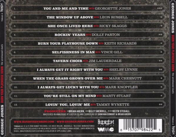 George Jones  - Burn Your Playhouse Down  (The Unreleased Duets) (CD) (NM or M-, VG+)