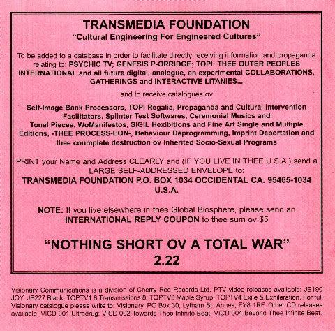 Genesis P-Orridge And Psychic TV Featuring Larry Thrasher - A Hollow Cost (CD) (NM or M-, NM or M-)