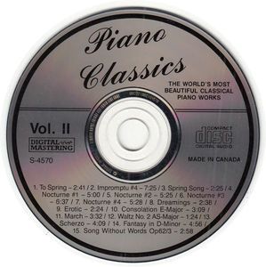 Unknown Artist - Piano classics Vol. II (CD) (NM or M-, NM or M-)