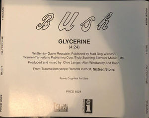 Bush - Glycerine (CD) (VG+, VG+)