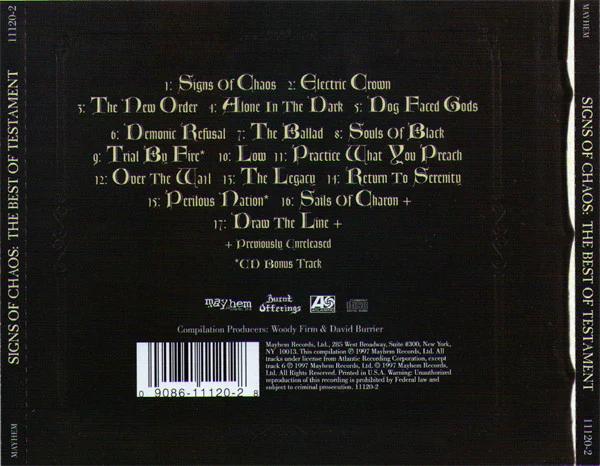 Testament  - Signs Of Chaos: The Best Of Testament (CD) (VG+, VG+)