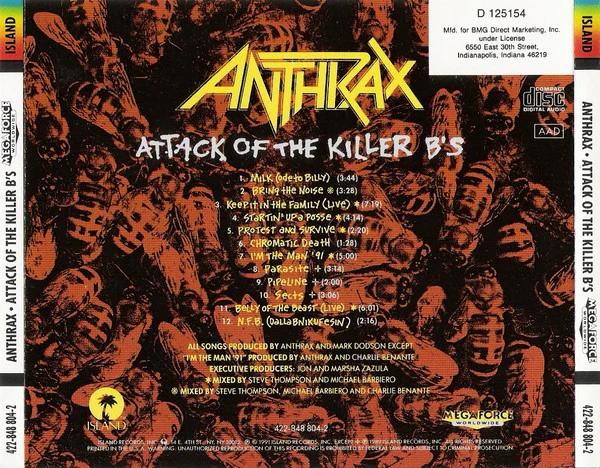 Anthrax - Attack Of The Killer B's (CD) (VG+, VG+)