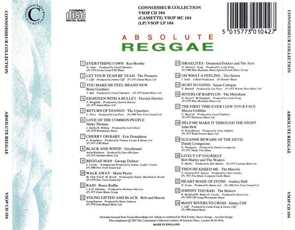 Various - Absolute Reggae (CD) (NM or M-, VG+)