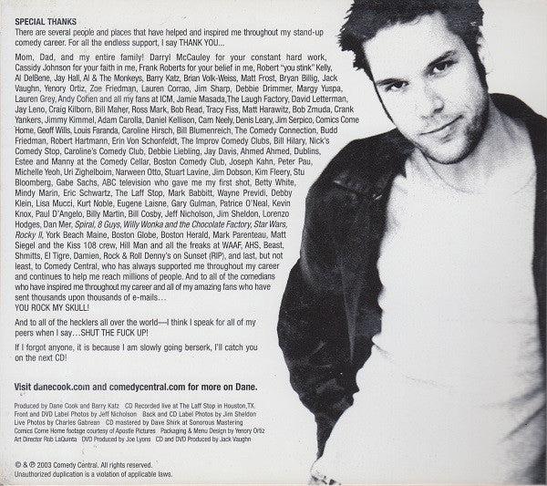 Dane Cook - Harmful If Swallowed (CD) (VG+, VG+)