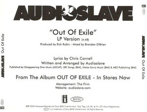 Audioslave - Out Of Exile (CDr) (NM or M-, NM or M-)