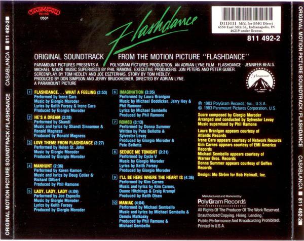 Various - Flashdance (Original Soundtrack From The Motion Picture) (CD) (NM or M-, VG+)
