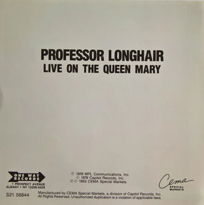 Professor Longhair - Live On The Queen Mary (CD) (NM or M-, NM or M-)