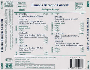 Johann Sebastian Bach, Georg Friedrich Händel, Antonio Vivaldi, Budapest Strings - Famous Baroque Concerti (CD) (NM or M-, NM or M-)