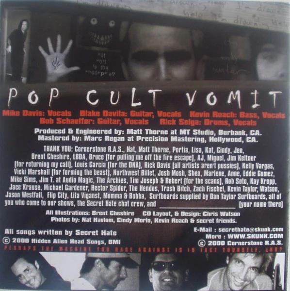 Secret Hate - Pop Cult Vomit (CD) (VG+, VG+)