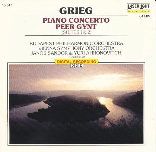 Edvard Grieg - The Budapest Philharmonic Orchestra, Wiener Symphoniker, Janos Sandor, Yuri Ahronovitch - Piano Concerto / Peer Gynt Suites 1 & 2 (CD) (NM or M-, NM or M-)