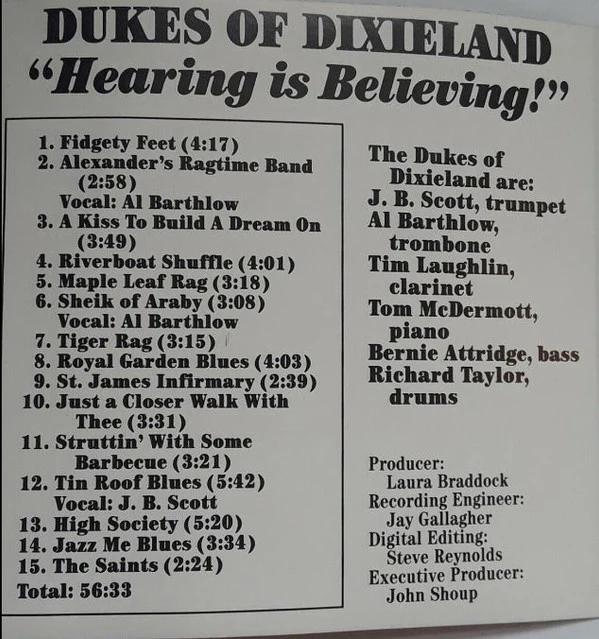 Dukes Of Dixieland - Hearing Is Believing (CD) (VG+, VG+)