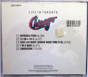 Chicago  - Live In Concert (CD) (NM or M-, VG+)
