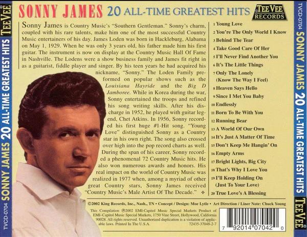 Sonny James - 20 All Time Greatest Hits (CD) (NM or M-, VG+)