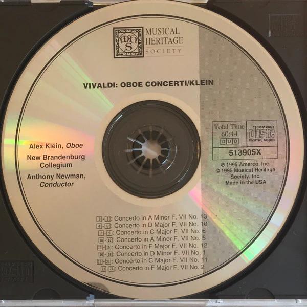 Antonio Vivaldi, Alex Klein , Brandenburg Collegium, Anthony Newman - Vivaldi: Oboe Concert/Klein (CD) (NM or M-, VG+)